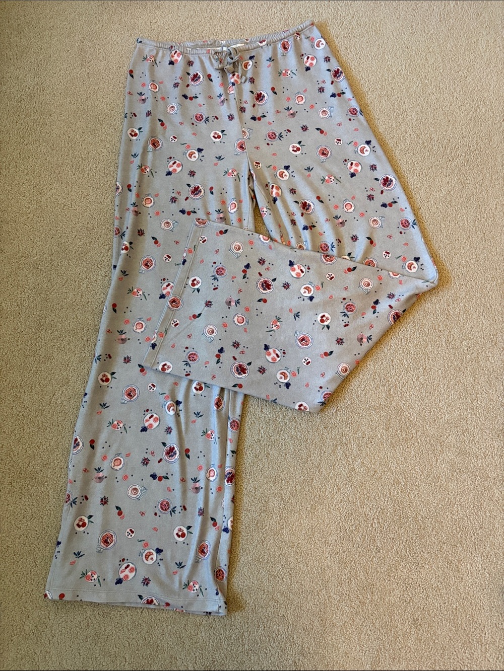 Simons Women’s Breakfast Print Grey Pajama Pants - Comfortable Sleepwear